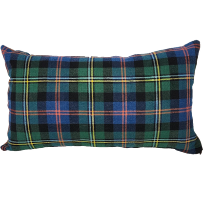 Tartan and Leather Lumbar Cushion - Malcolm Ancient
