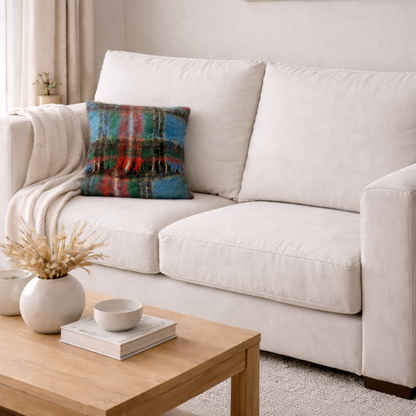 Square, Pure Mohair Cushion in Anderson Tartan.