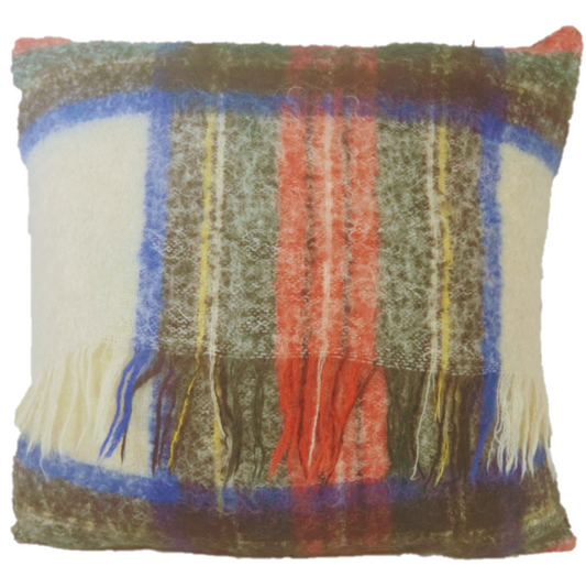 Square, Pure Mohair Cushion in Dress Stewart Tartan.
