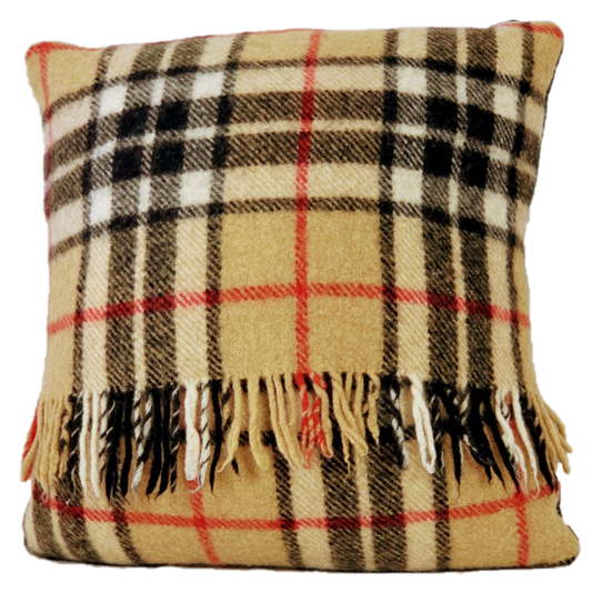 Square, Pure Wool Cushion in Burberry Inspired Tartan.