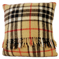 Square, Pure Wool Cushion in Burberry Inspired Tartan.