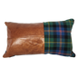 Tartan and Leather Lumbar Cushion - Malcolm Ancient