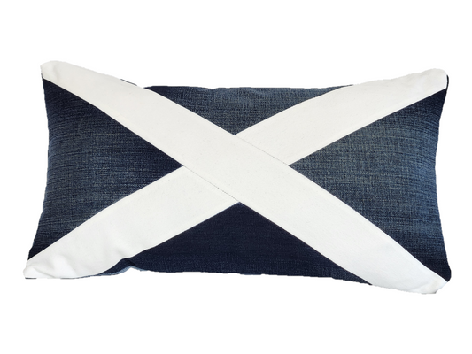 Scottish Saltire Flag Lumbar Cushion from Recycled Jeans
