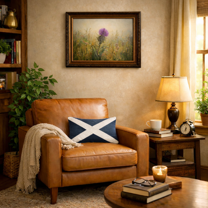 Scottish Saltire Flag Lumbar Cushion from Recycled Jeans