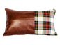 Tartan & Leather Lumbar Cushion - Dress Stewart Tartan