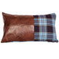 Tartan & Leather Lumbar Cushion - Canadian Airforce Tartan