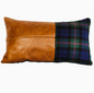 Tartan & Leather Lumbar Cushion - Baird Tartan